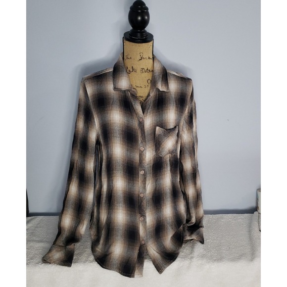 Lola River Womans Flannel Long Sleeve Shirt Size Large - Picture 2 of 5